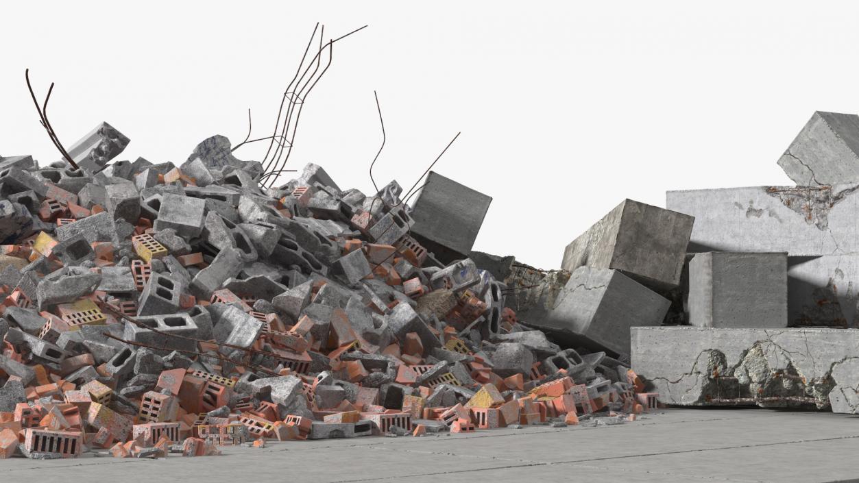 Large Pile of Construction Waste 2 3D model