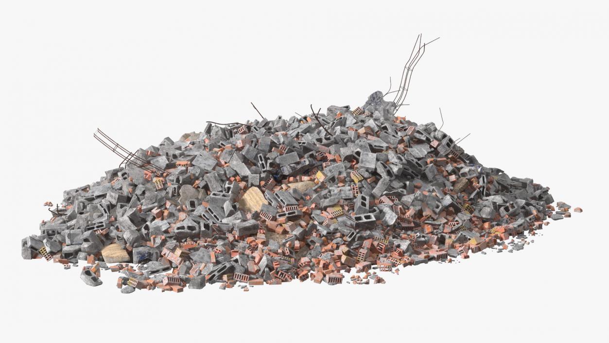 Large Pile of Construction Waste 2 3D model