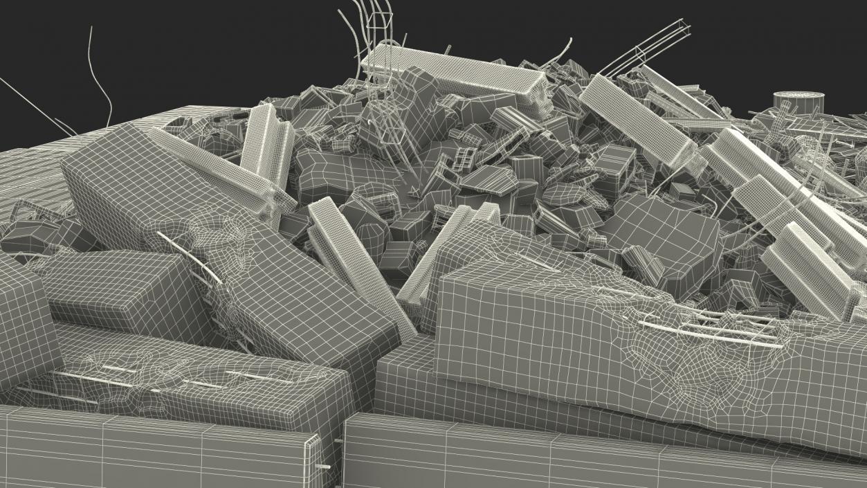 Large Pile of Construction Waste 2 3D model