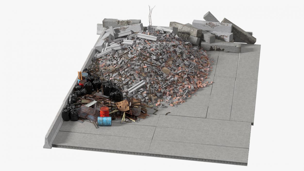 Large Pile of Construction Waste 2 3D model