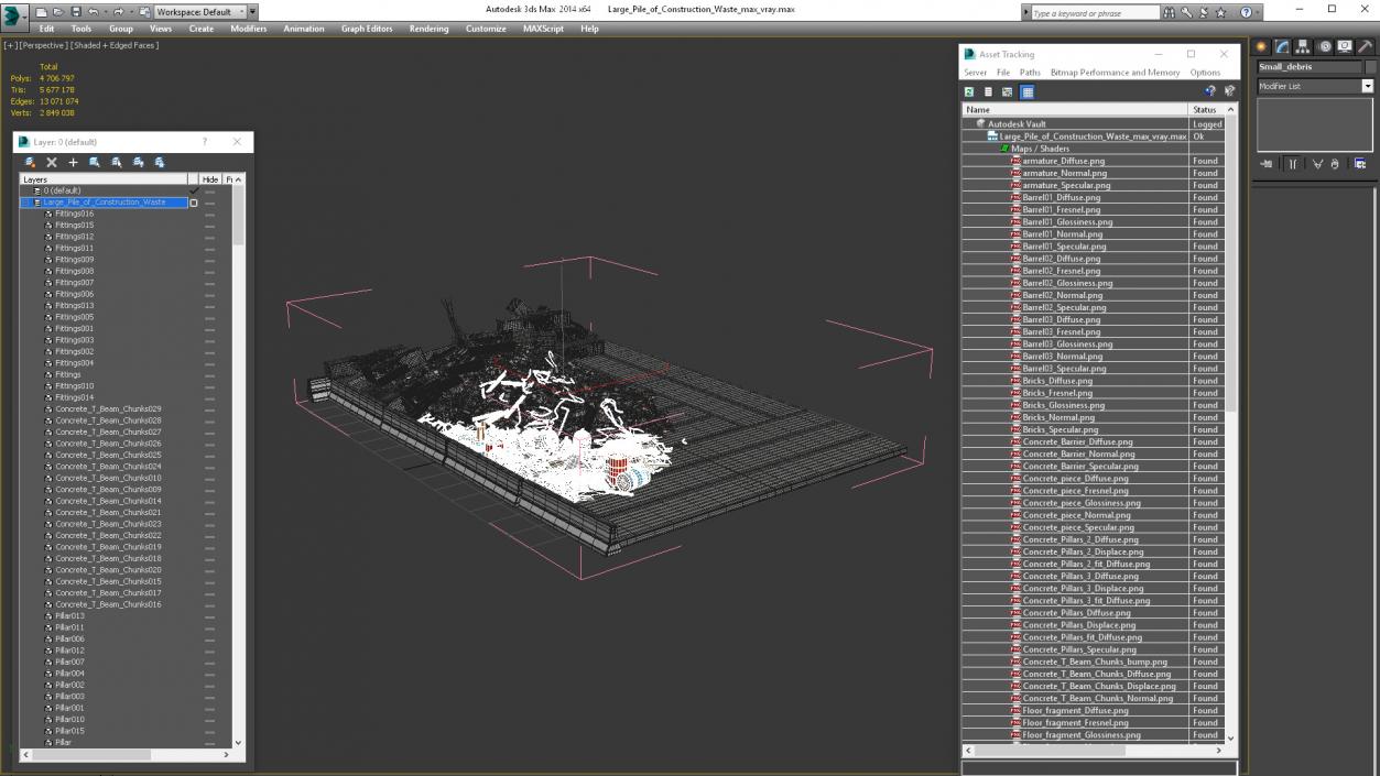 Large Pile of Construction Waste 2 3D model