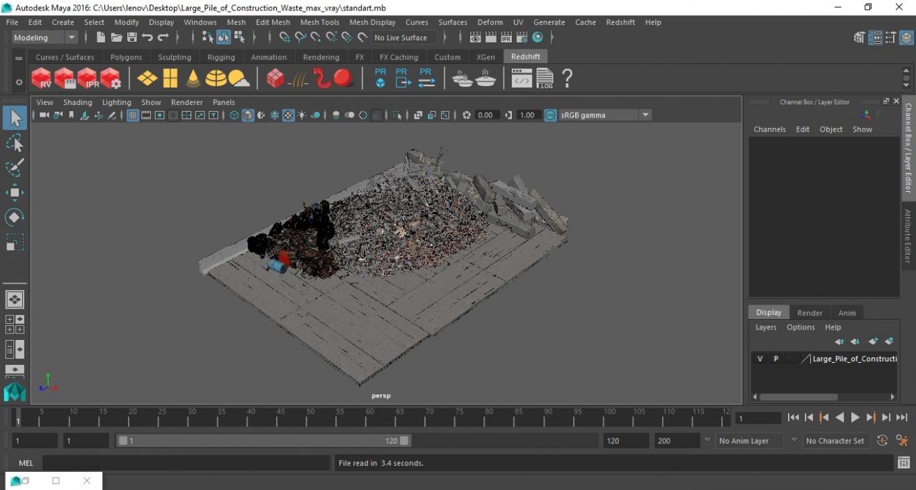 Large Pile of Construction Waste 2 3D model