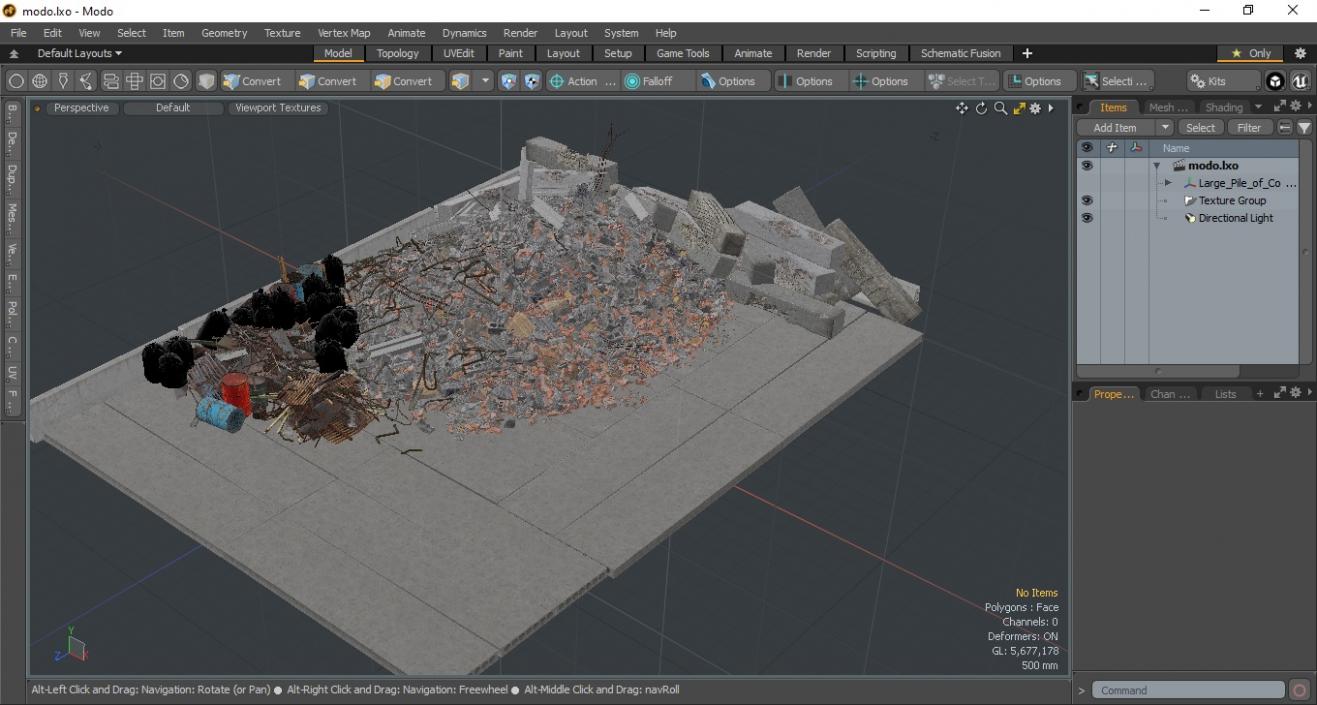 Large Pile of Construction Waste 2 3D model