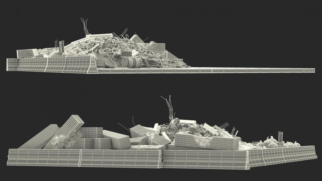 Large Pile of Construction Waste 2 3D model