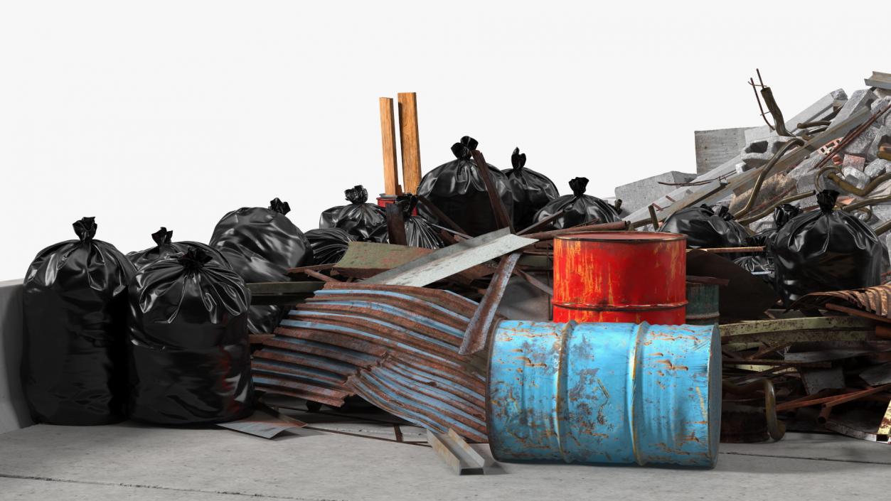 Large Pile of Construction Waste 2 3D model