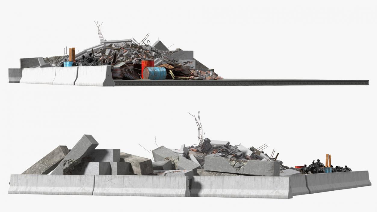 Large Pile of Construction Waste 2 3D model