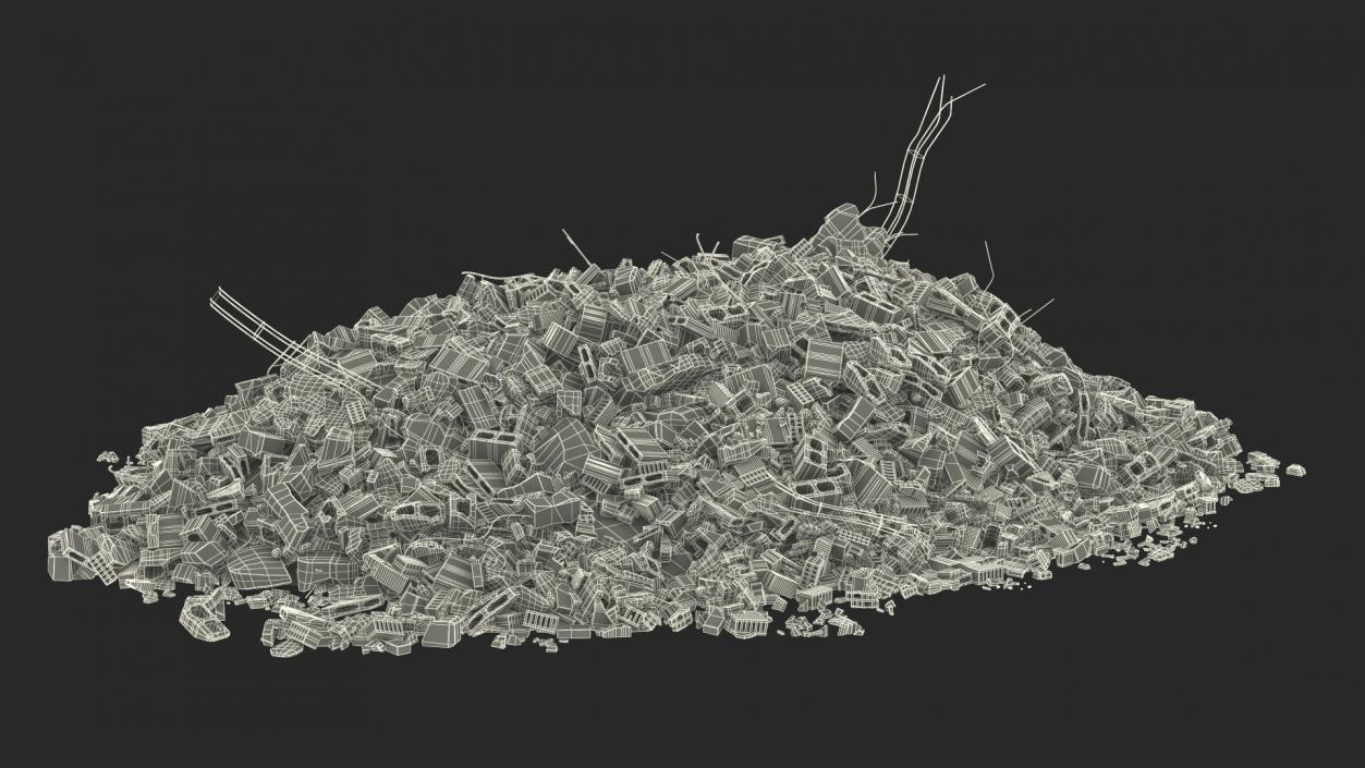 Large Pile of Construction Waste 2 3D model