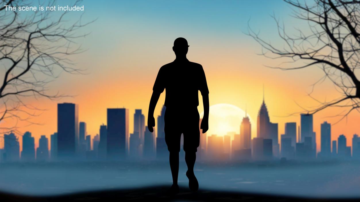 Young Man Silhouette 2 3D