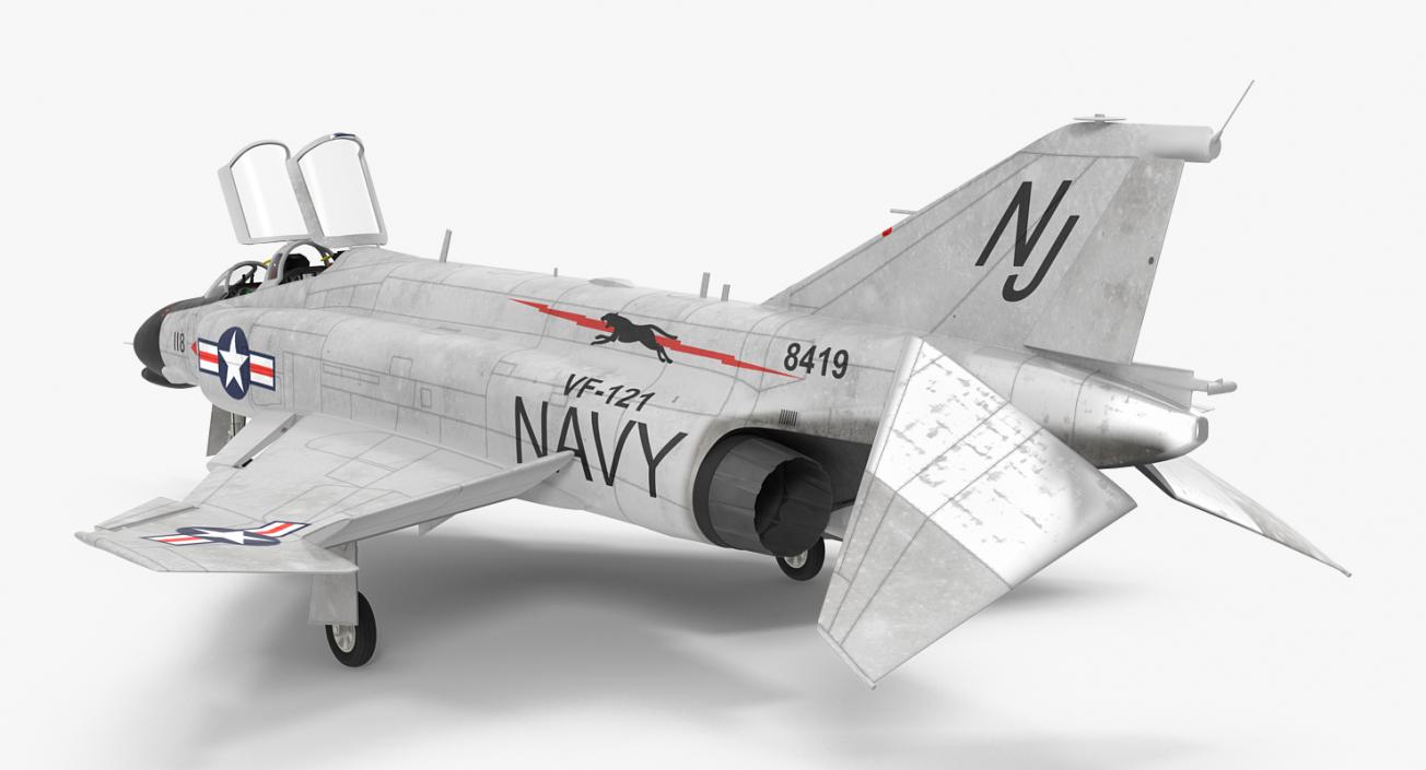 3D F-4 Phantom II US Navy 2 Rigged