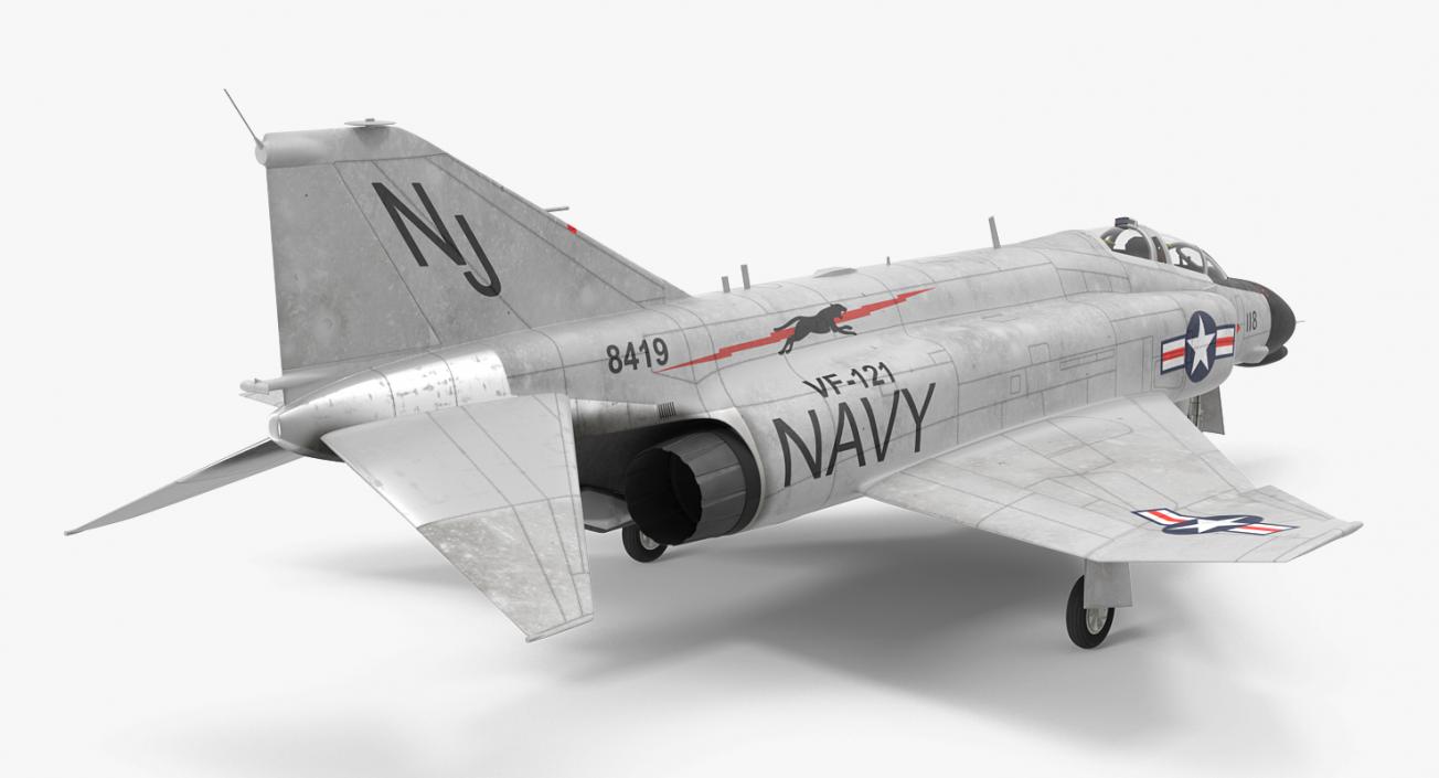 3D F-4 Phantom II US Navy 2 Rigged