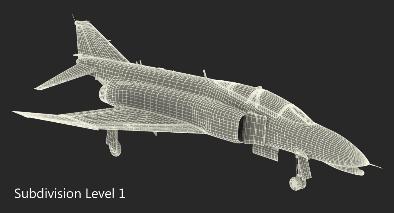 3D F-4 Phantom II US Navy 2 Rigged