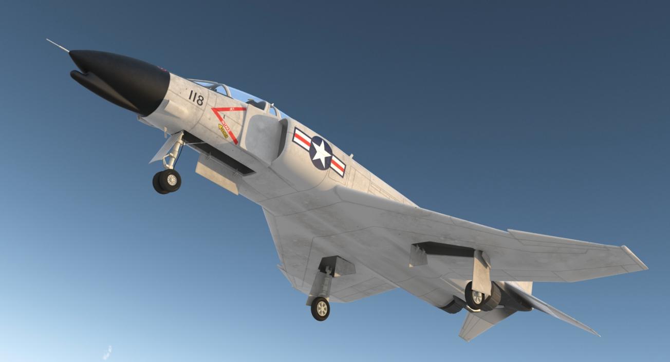 3D F-4 Phantom II US Navy 2 Rigged