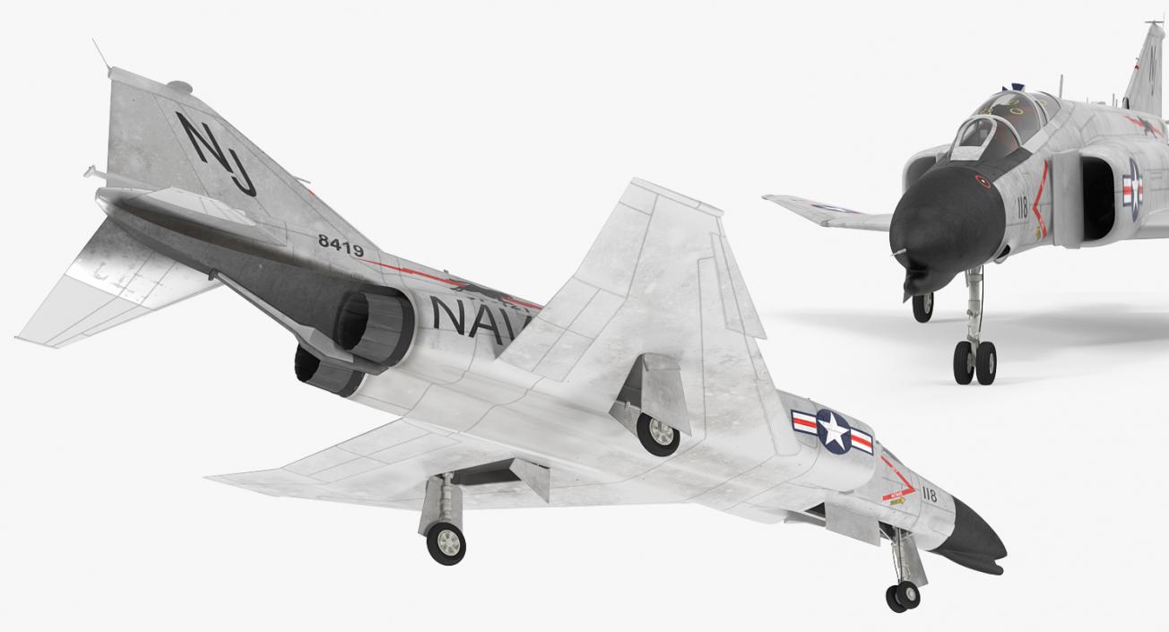 3D F-4 Phantom II US Navy 2 Rigged