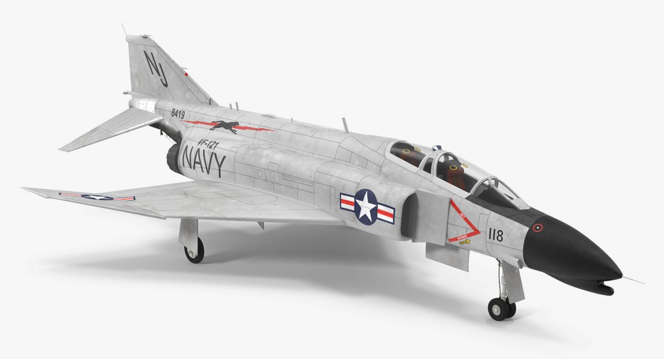 3D F-4 Phantom II US Navy 2 Rigged