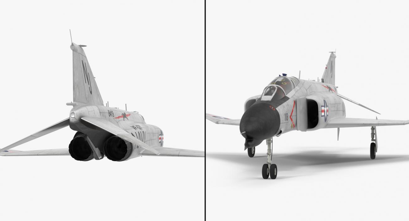 3D F-4 Phantom II US Navy 2 Rigged