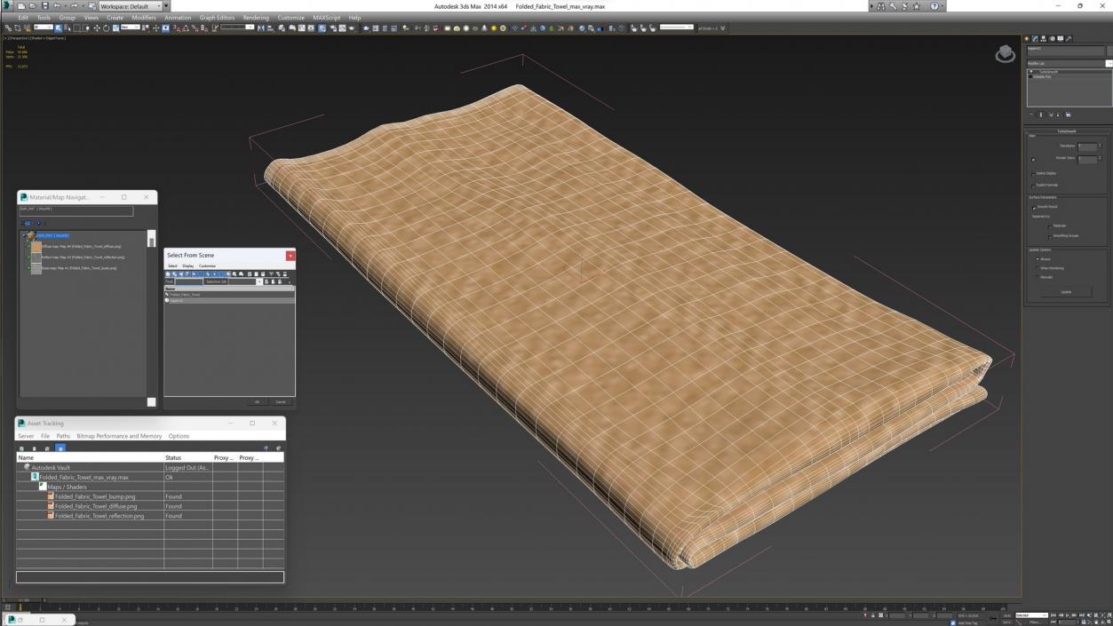 Folded Fabric Towel 3D model