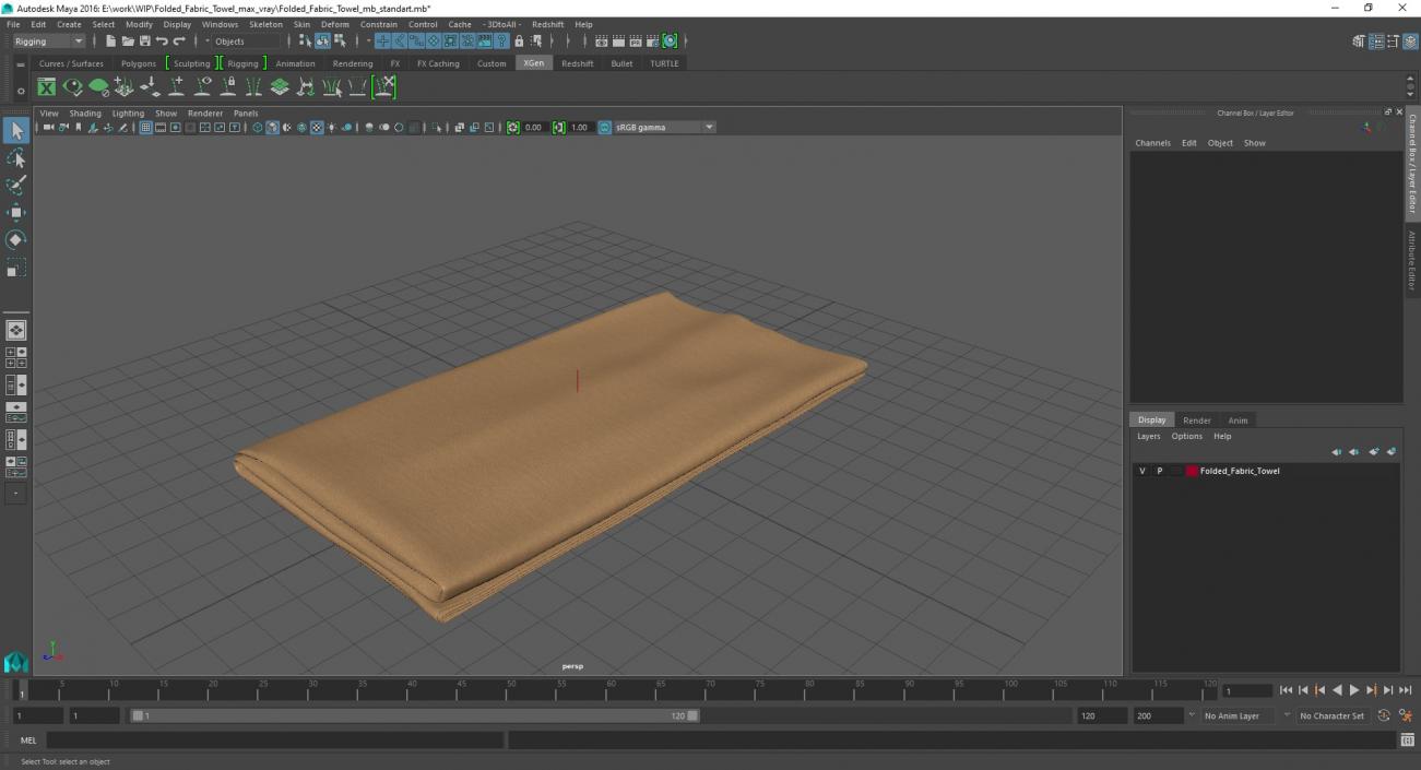 Folded Fabric Towel 3D model
