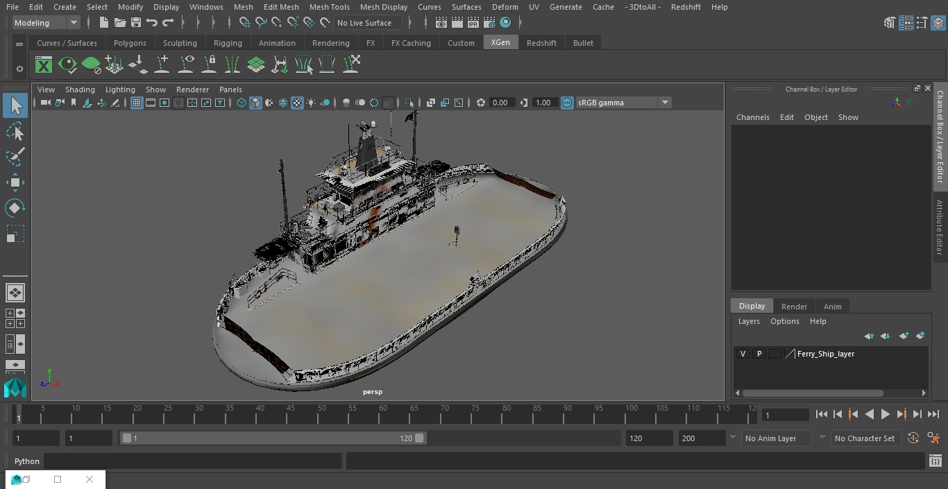 3D model Ferry Ship