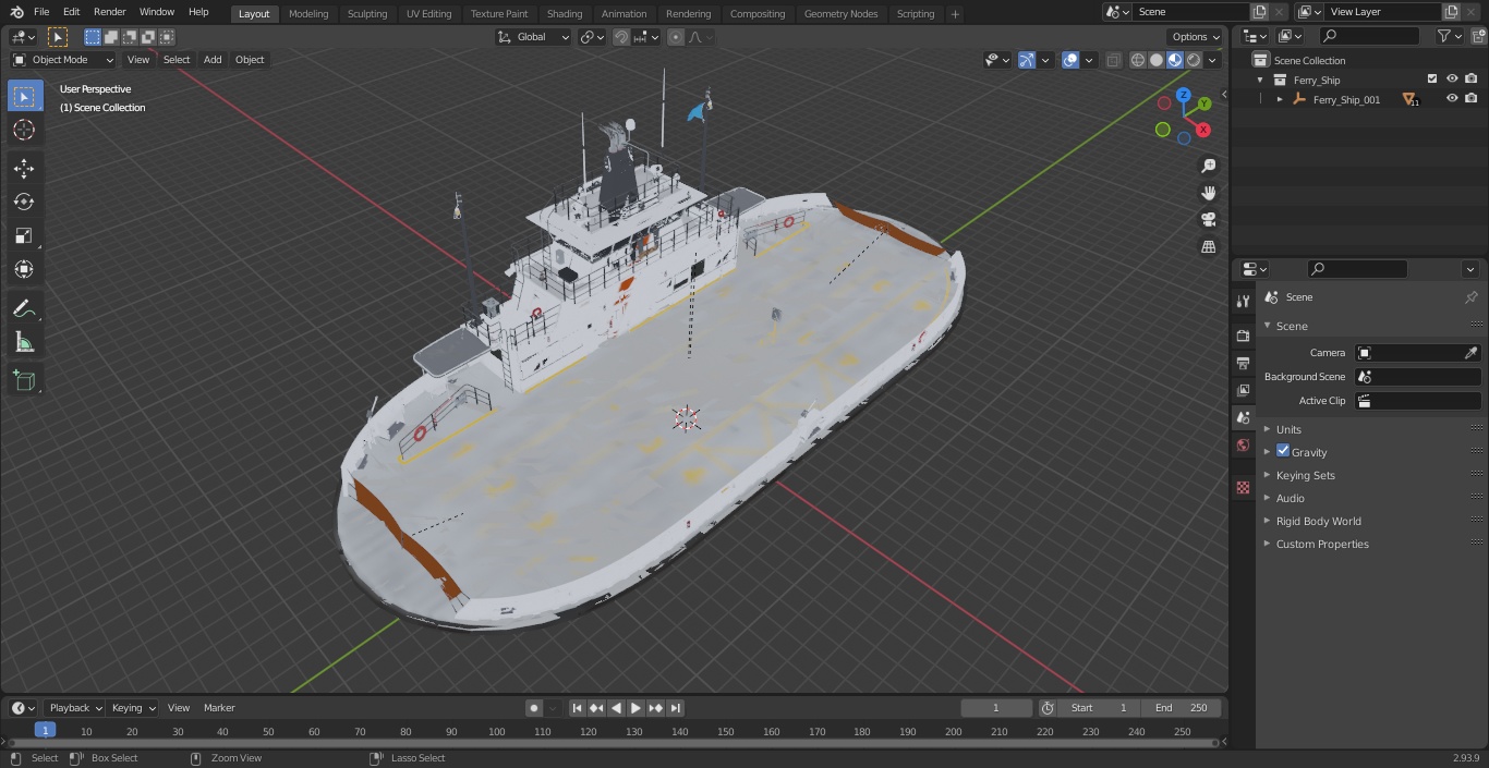 3D model Ferry Ship