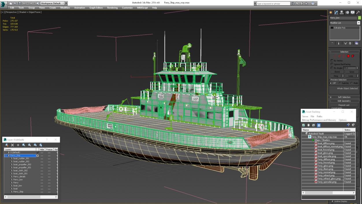 3D model Ferry Ship