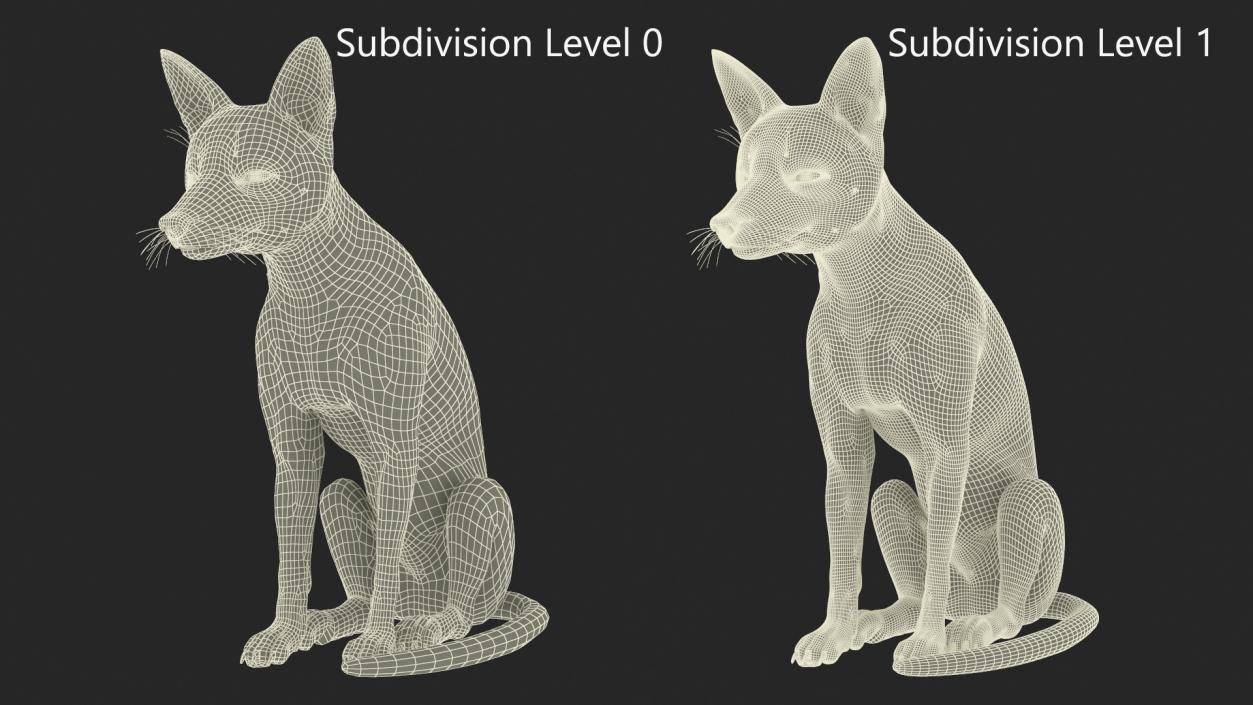 European Fox Sitting Pose Fur 3D model