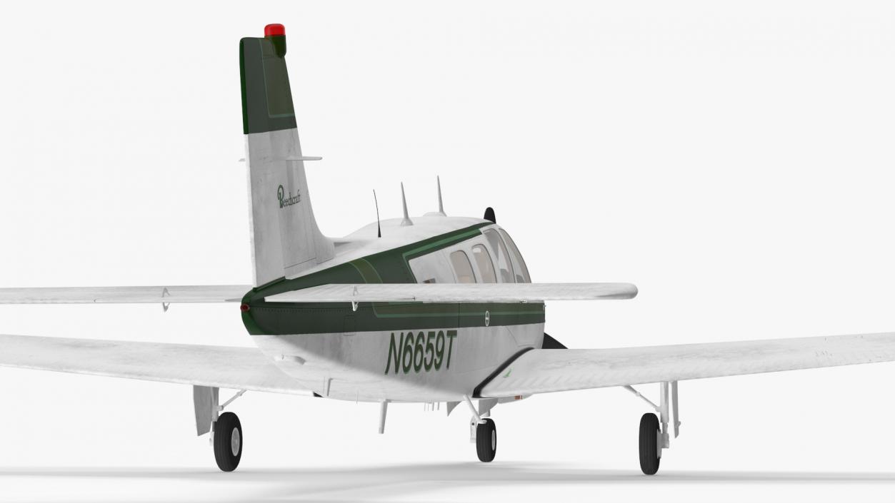 Single Engine Light Aircraft Beechcraft Bonanza Rigged 3D model