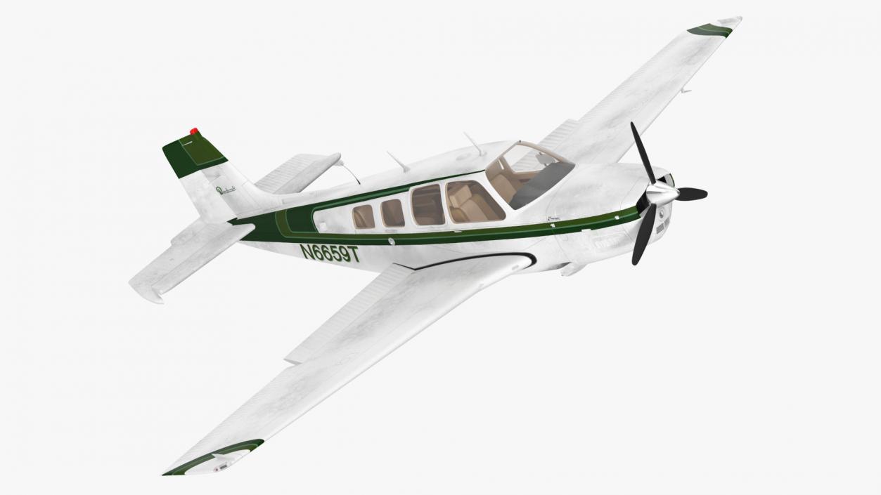 Single Engine Light Aircraft Beechcraft Bonanza Rigged 3D model