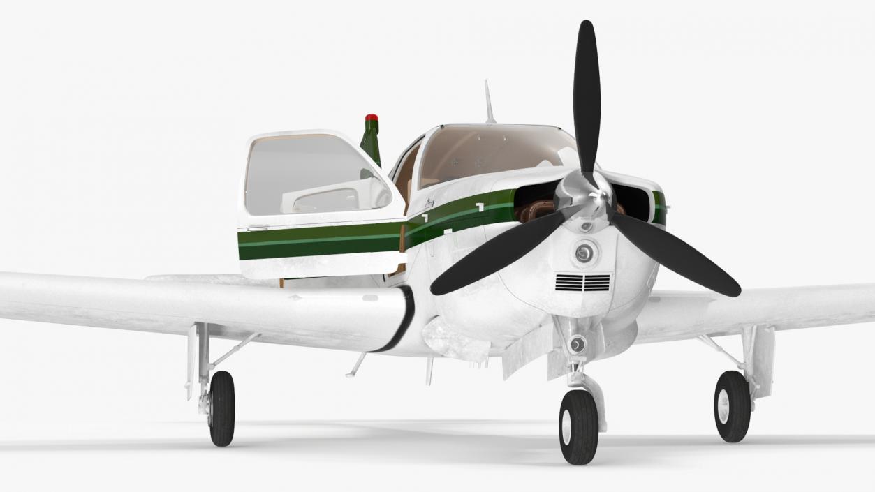 Single Engine Light Aircraft Beechcraft Bonanza Rigged 3D model