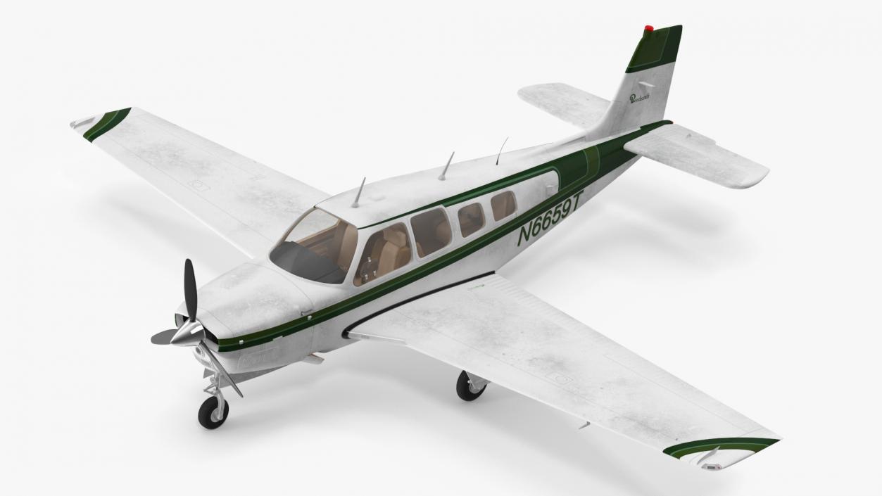 Single Engine Light Aircraft Beechcraft Bonanza Rigged 3D model