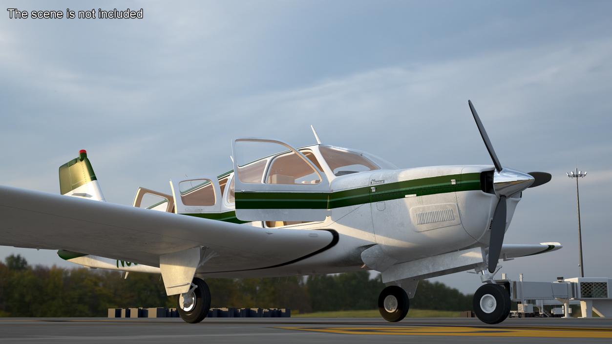 Single Engine Light Aircraft Beechcraft Bonanza Rigged 3D model