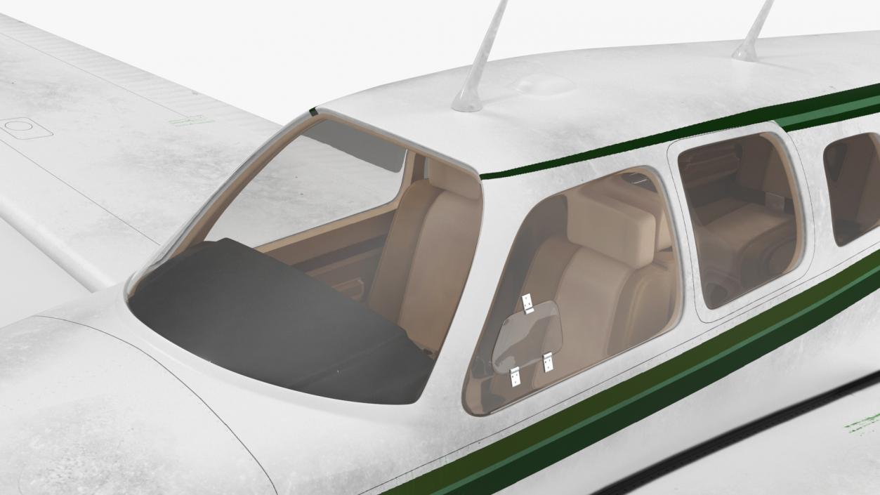 Single Engine Light Aircraft Beechcraft Bonanza Rigged 3D model