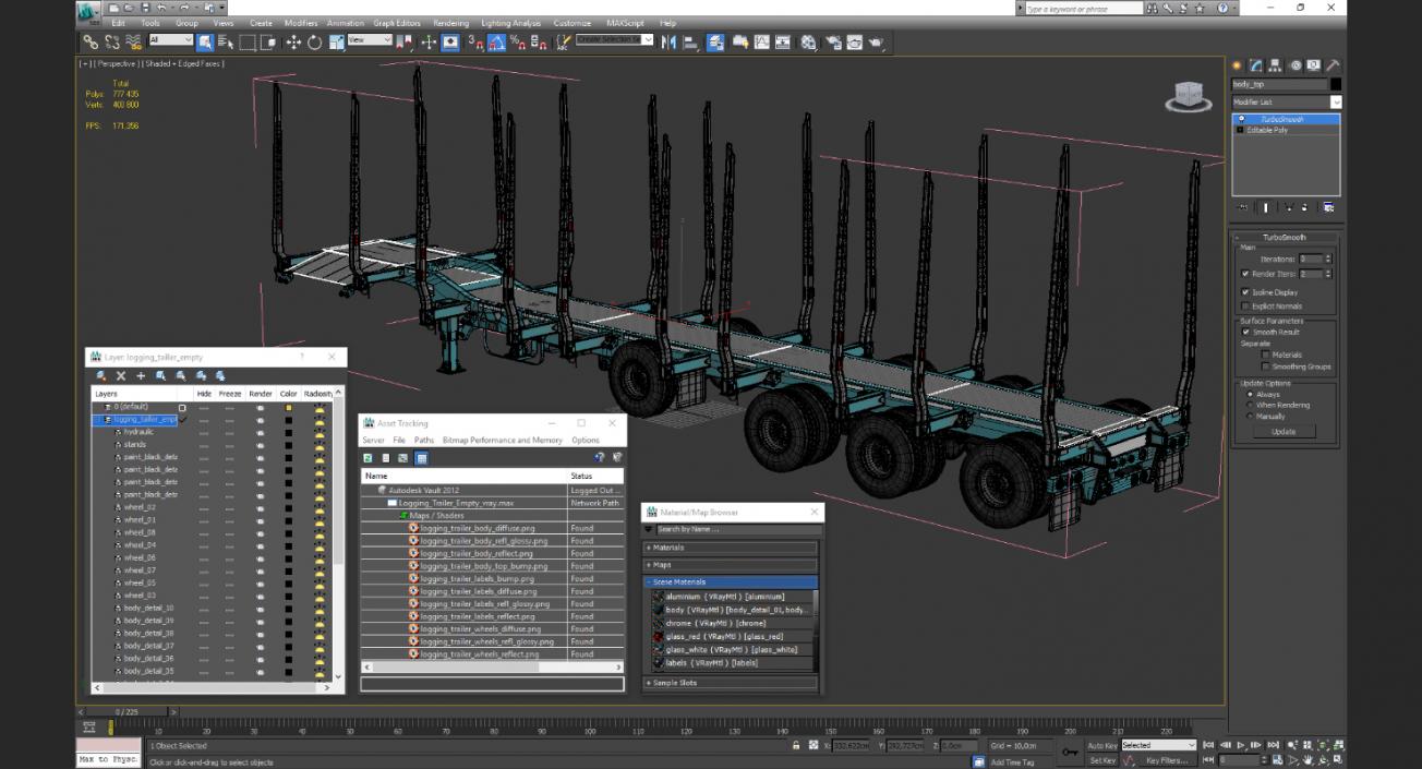 3D Logging Trailer Empty