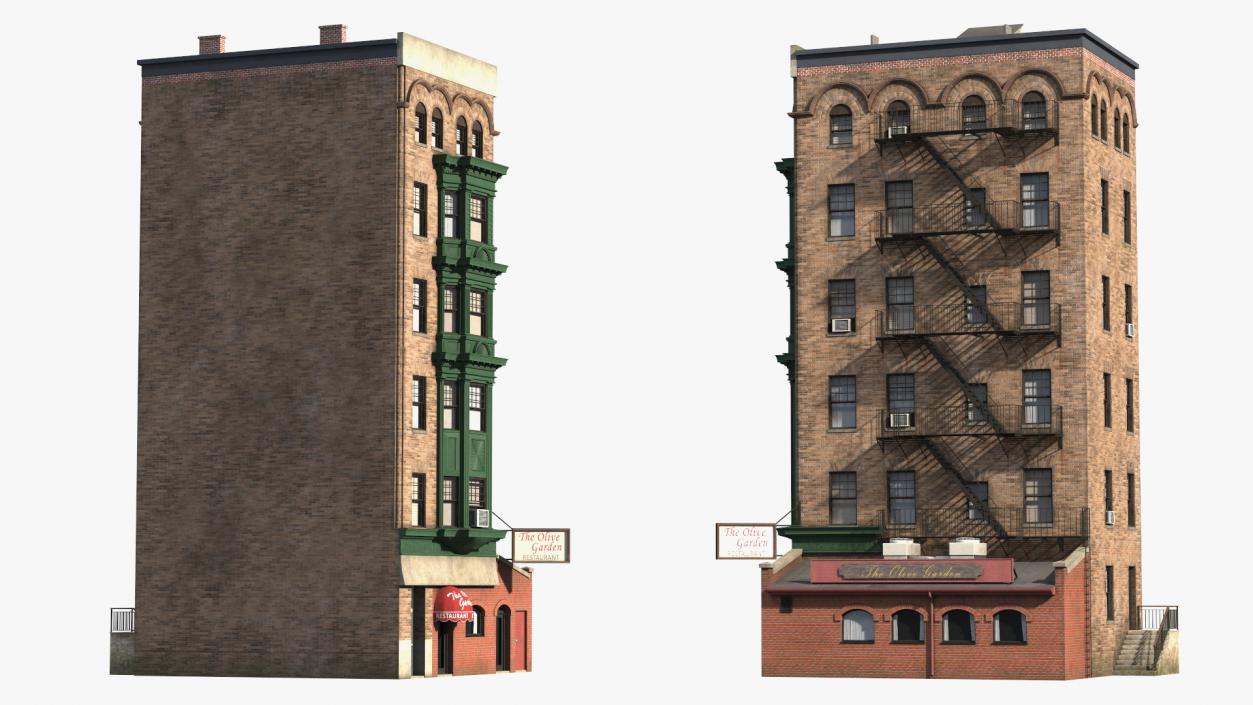 Apartment Building with Restaurant 3D model