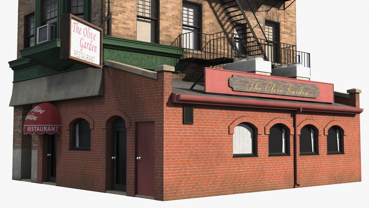 Apartment Building with Restaurant 3D model