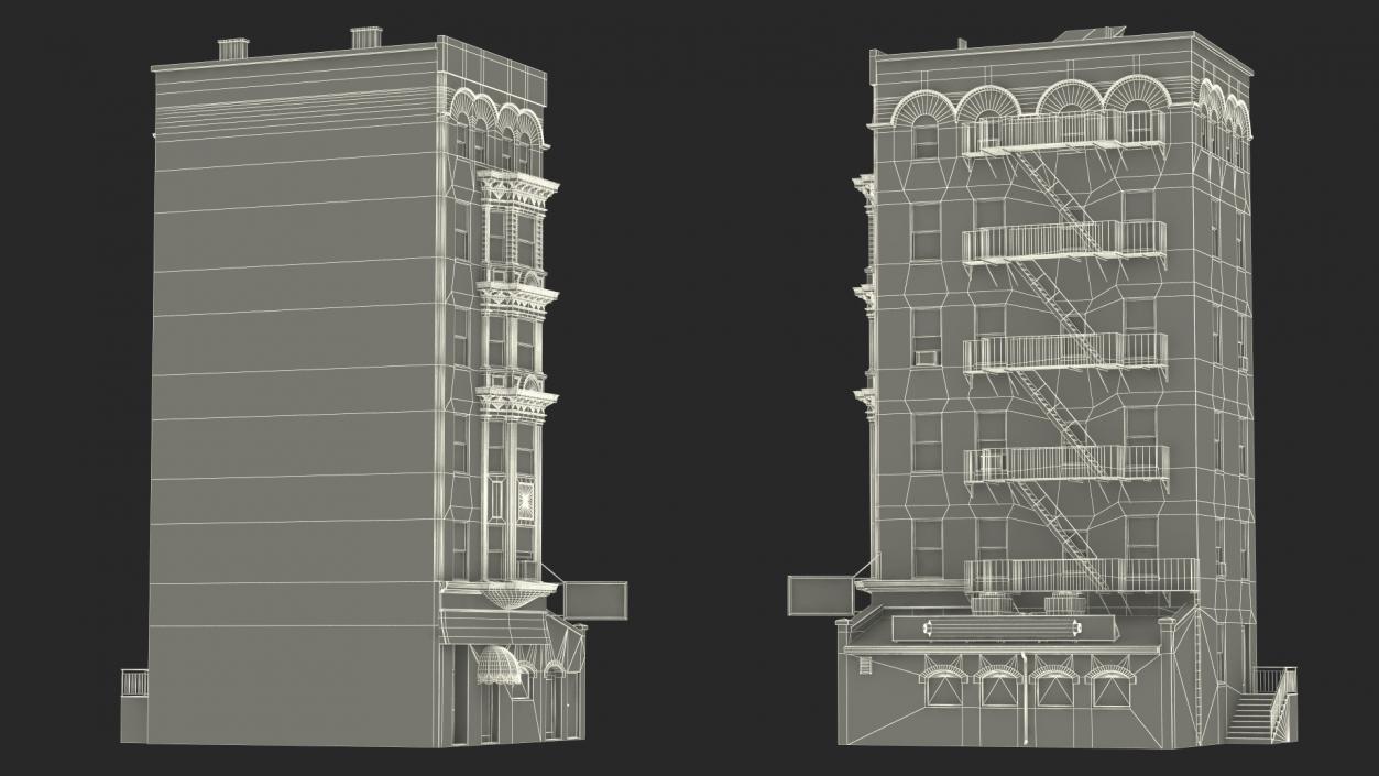 Apartment Building with Restaurant 3D model