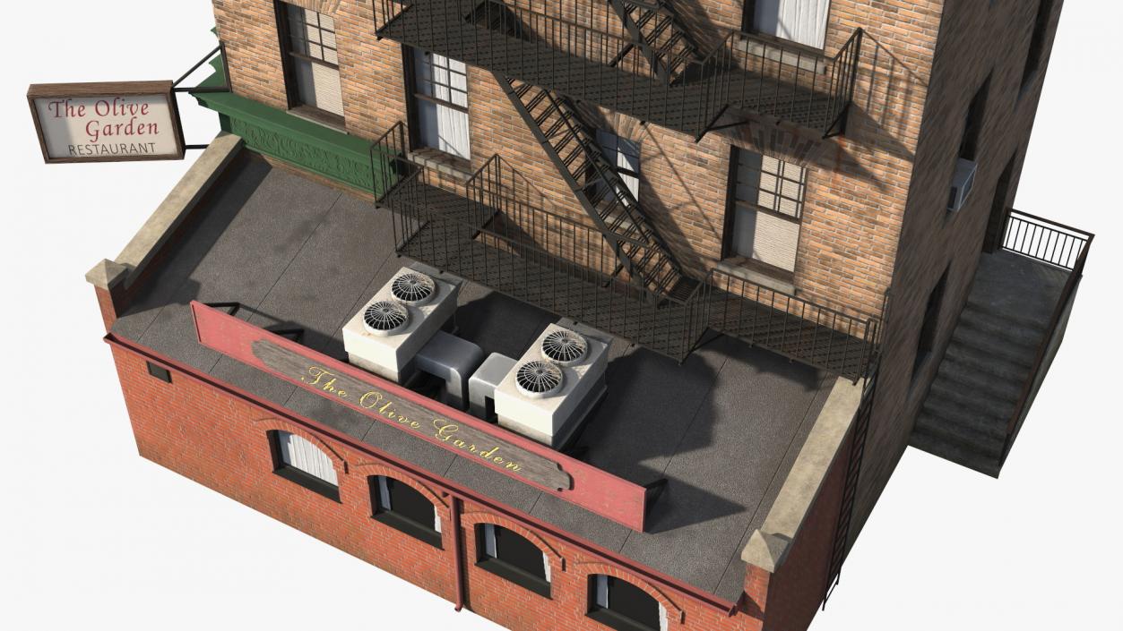 Apartment Building with Restaurant 3D model