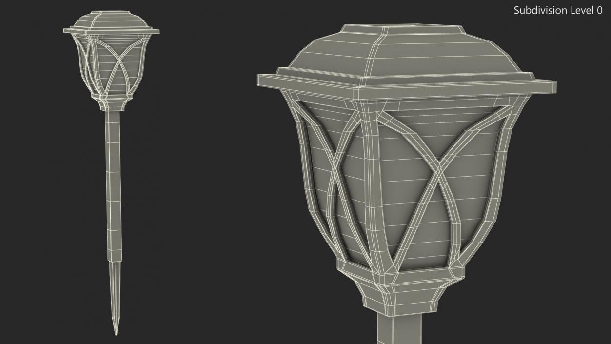 Solar Outdoor Pathway Lantern 3D model