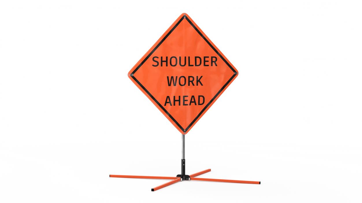 3D model Shoulder Work Ahead Traffic Control Sign