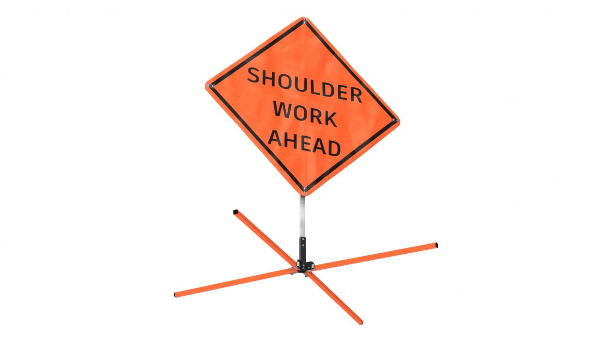 3D model Shoulder Work Ahead Traffic Control Sign