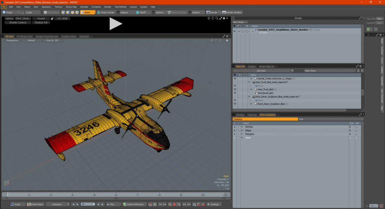 Canadair D415 Amphibious Water Bomber 3D