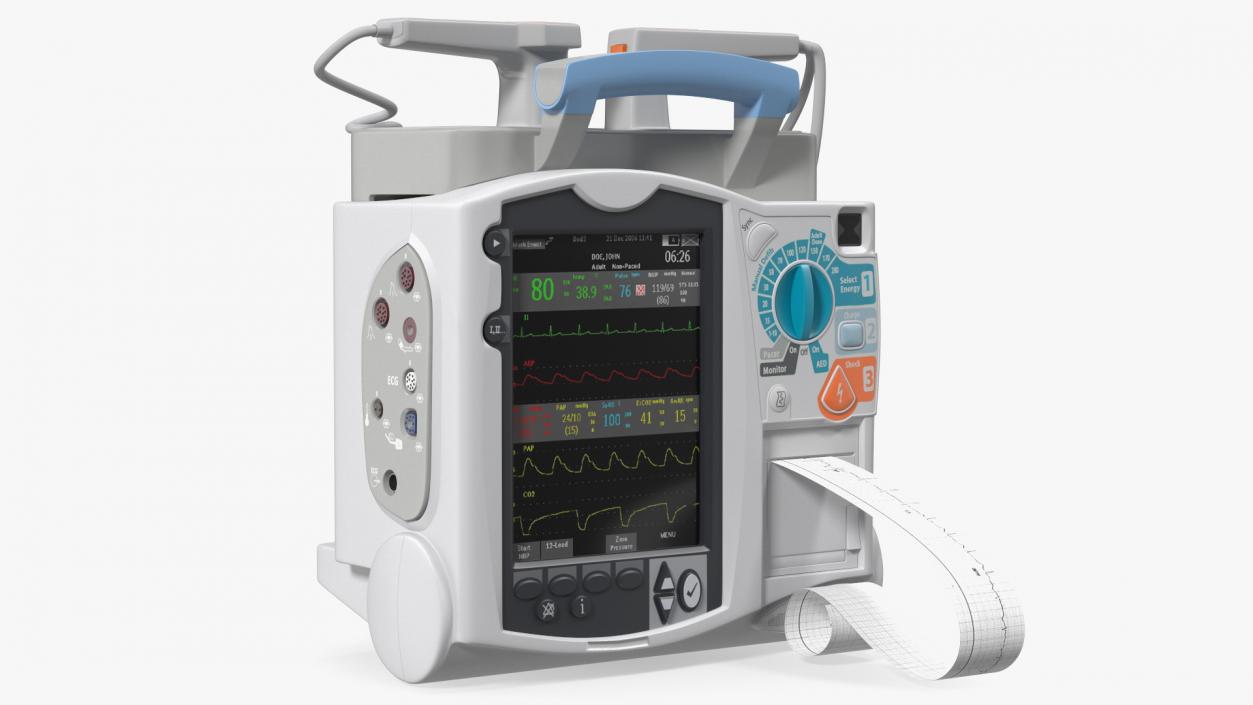 3D model Semi Automatic External Defibrillator with Monitor