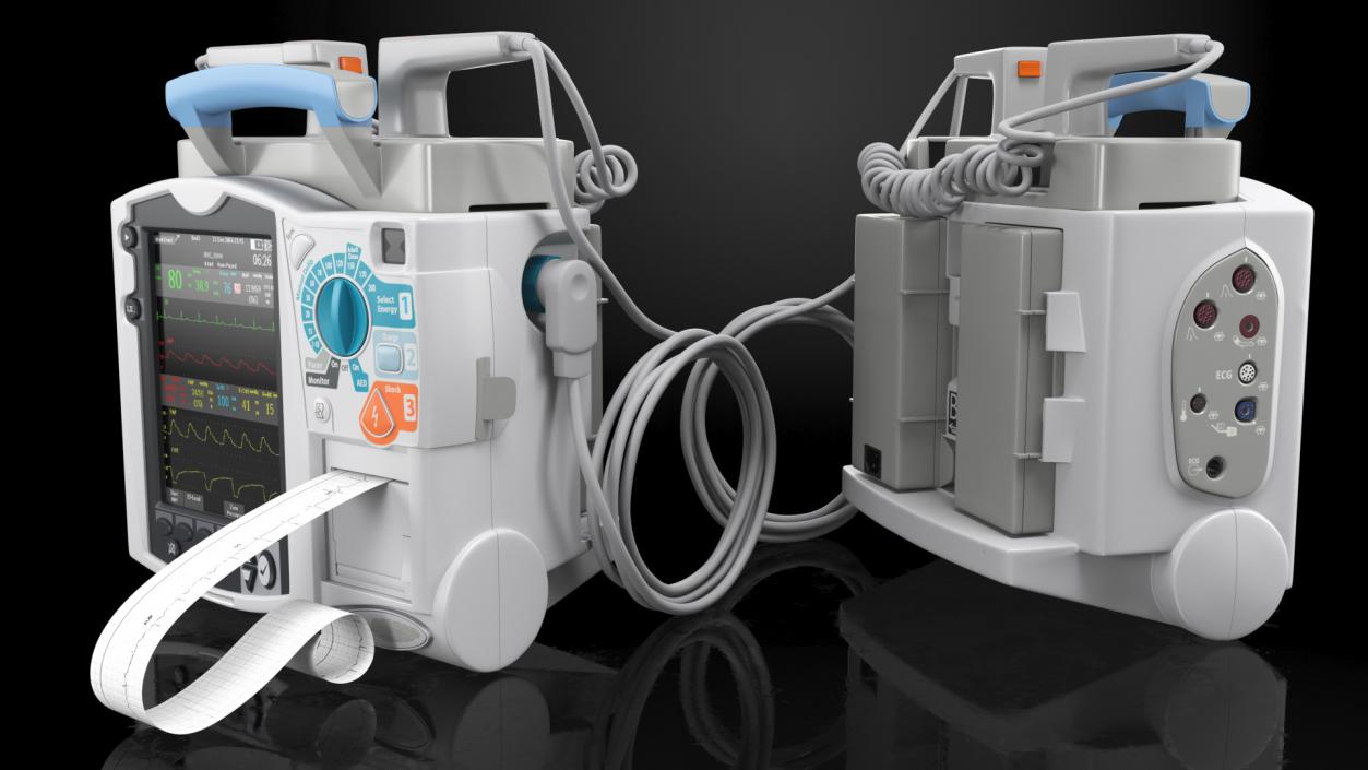 3D model Semi Automatic External Defibrillator with Monitor