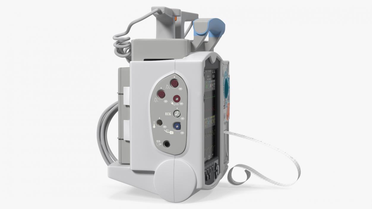 3D model Semi Automatic External Defibrillator with Monitor