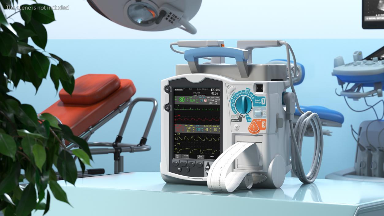 3D model Semi Automatic External Defibrillator with Monitor