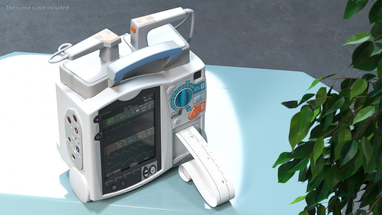 3D model Semi Automatic External Defibrillator with Monitor