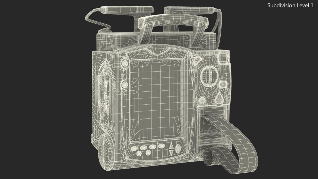 3D model Semi Automatic External Defibrillator with Monitor