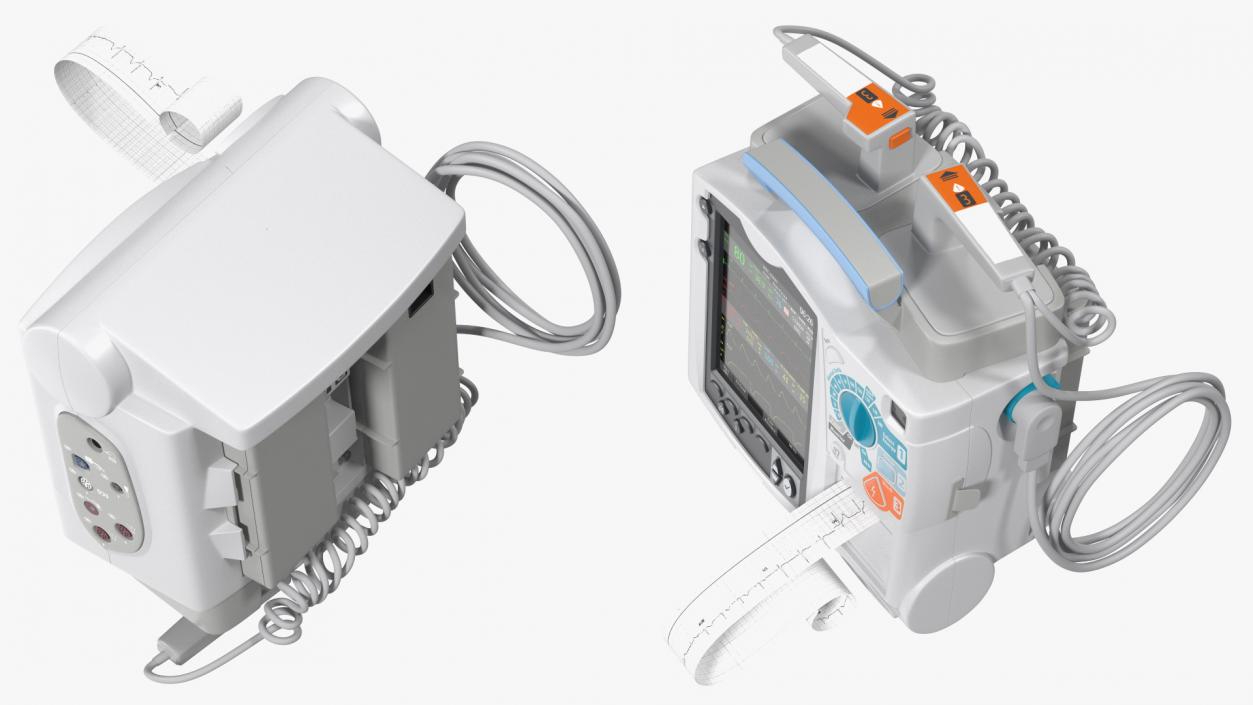 3D model Semi Automatic External Defibrillator with Monitor