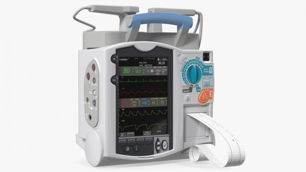 3D model Semi Automatic External Defibrillator with Monitor