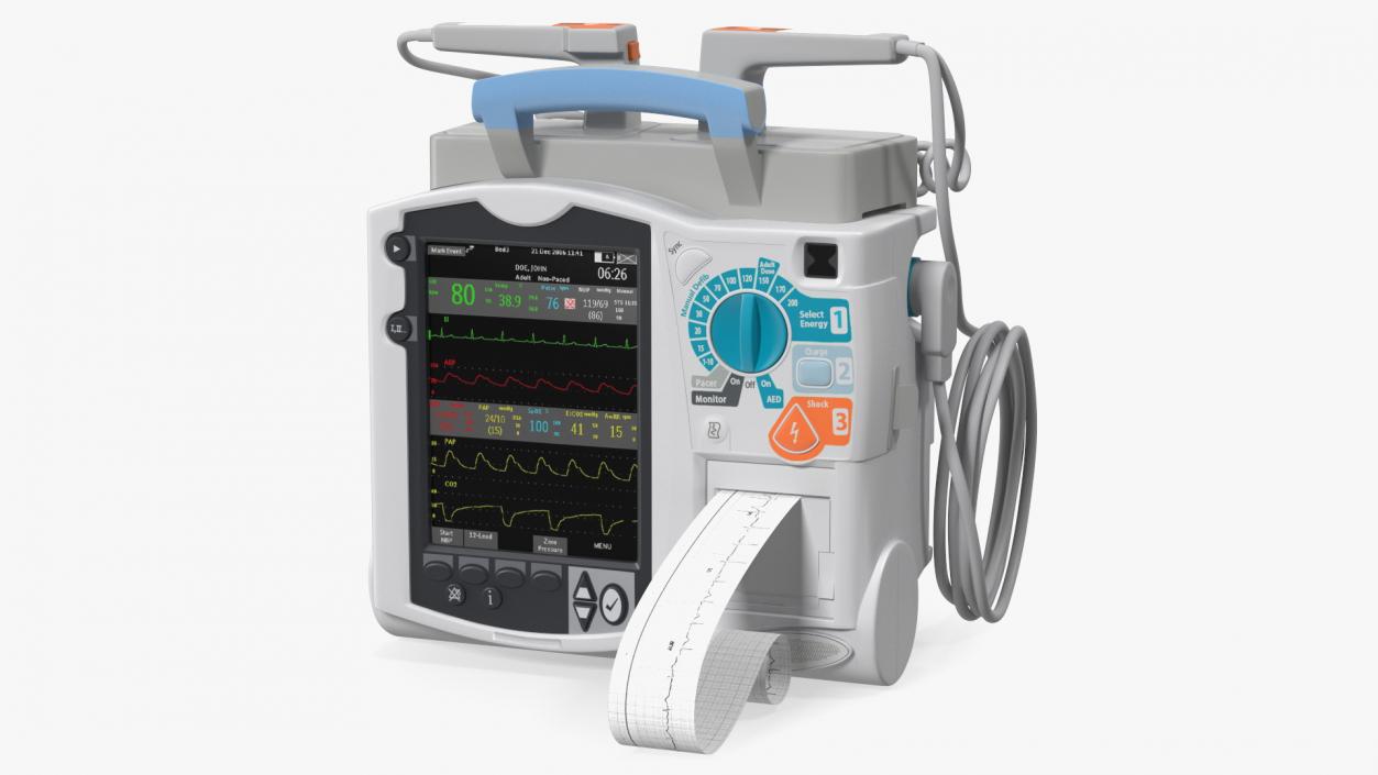 3D model Semi Automatic External Defibrillator with Monitor