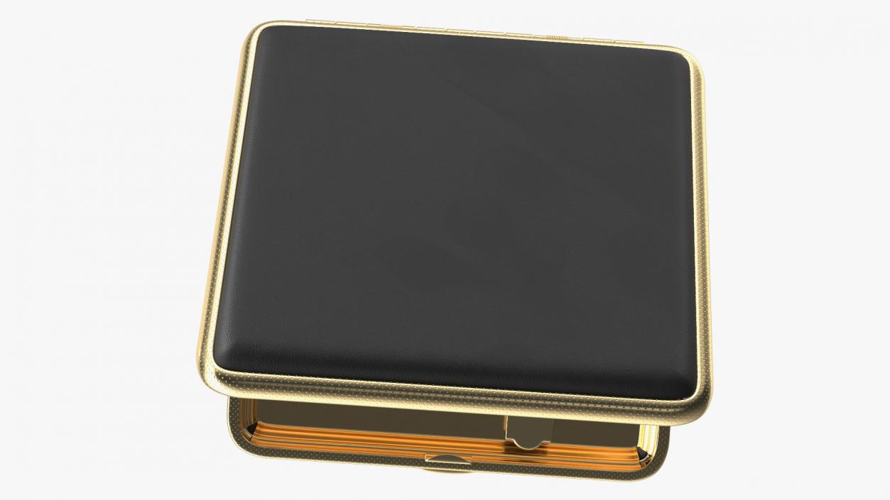 3D model Metal Cigarette Case Gold and Black Open